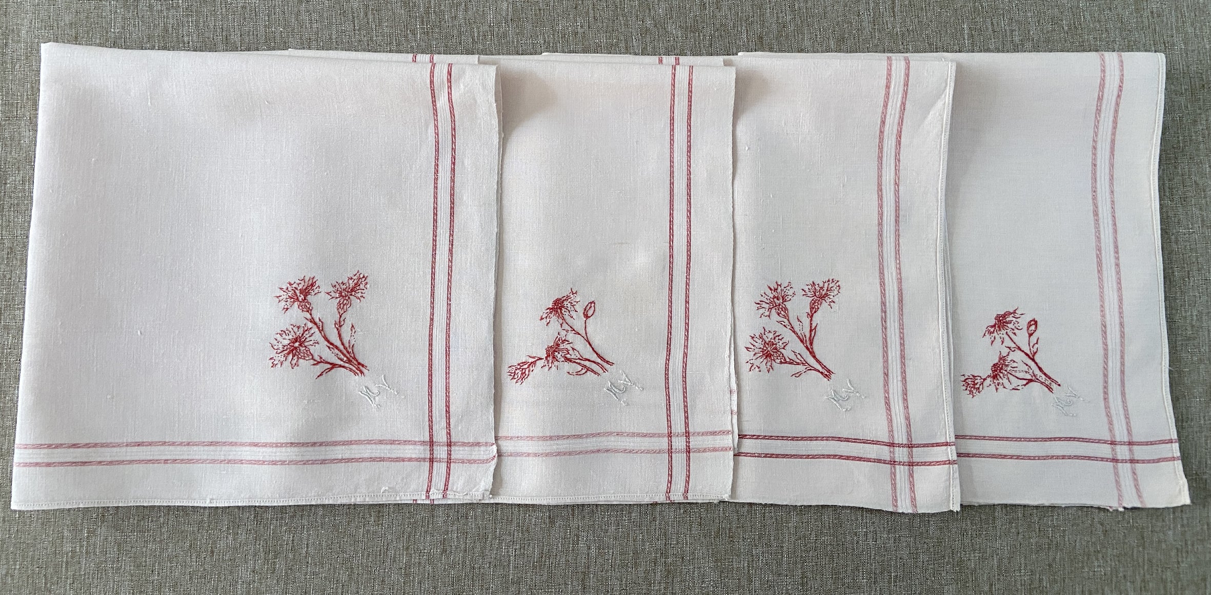 4 Serviettes “Bleuets et Marguerites d'été”