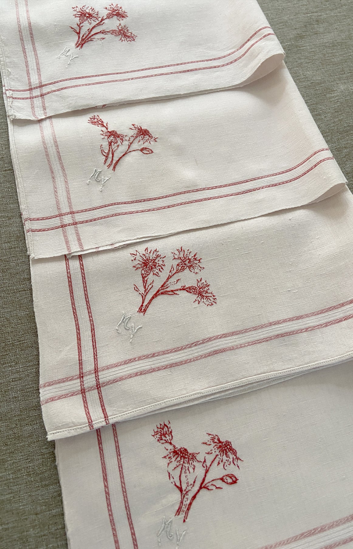 4 Serviettes “Bleuets et Marguerites d'été”