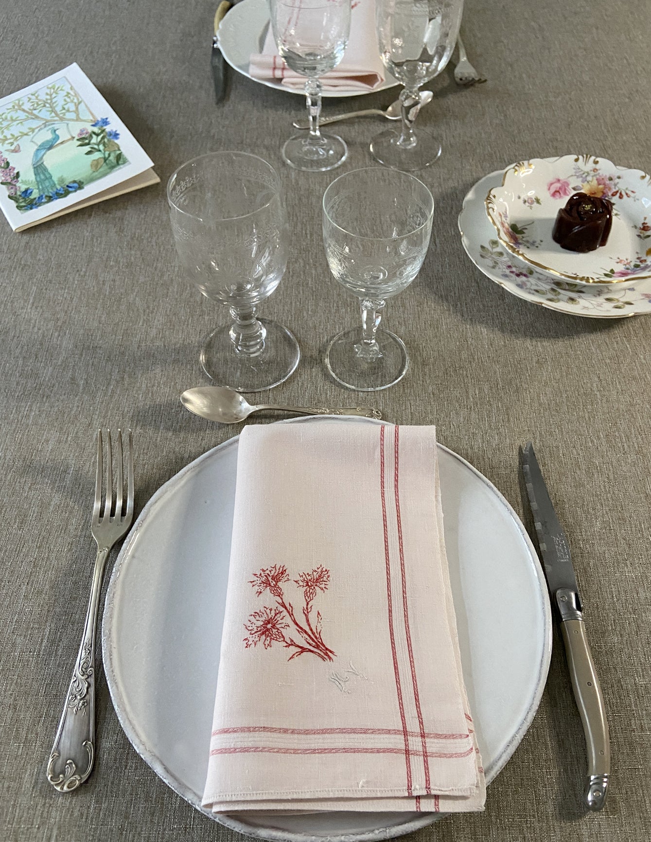 4 Serviettes “Bleuets et Marguerites d'été”