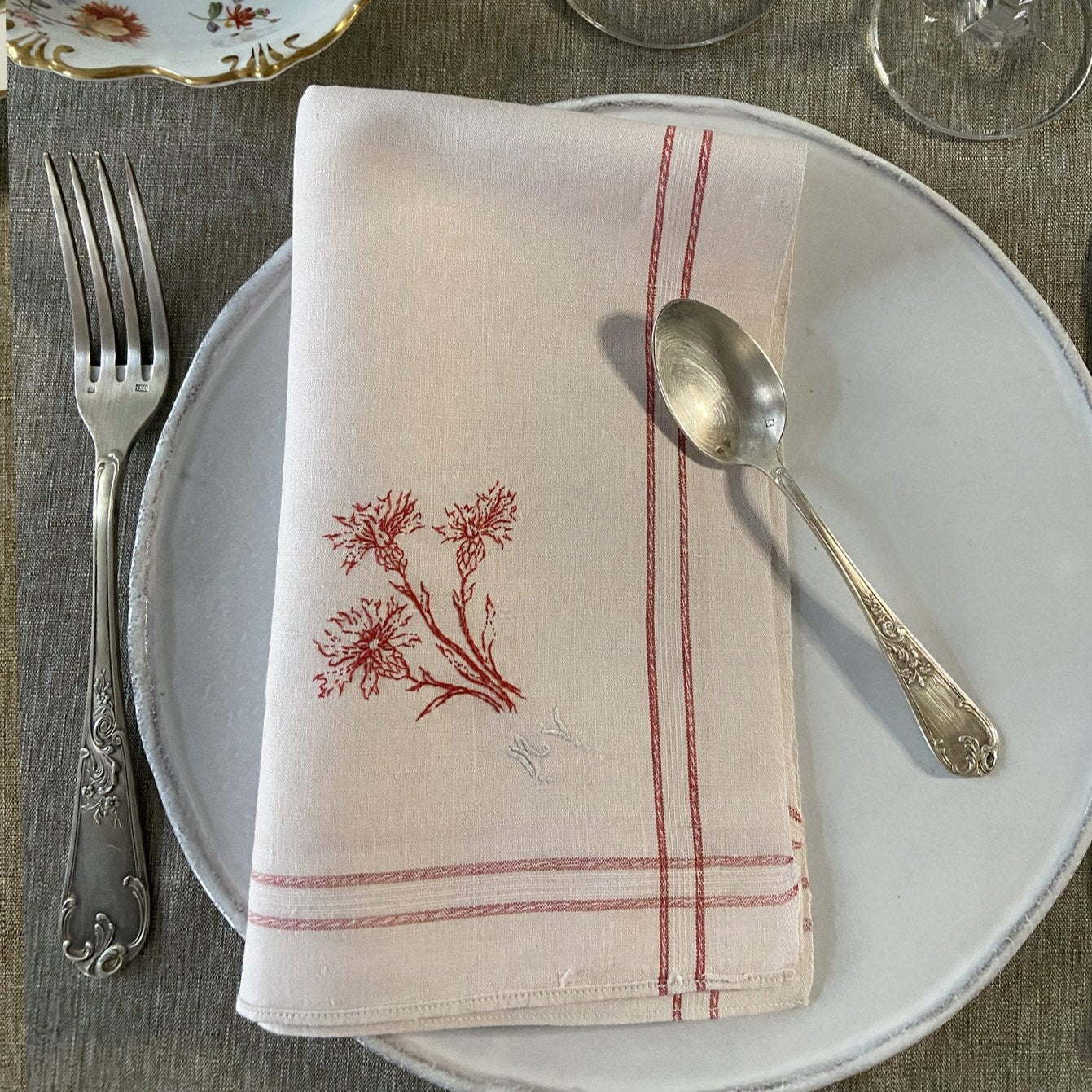 4 Serviettes “Bleuets et Marguerites d'été”
