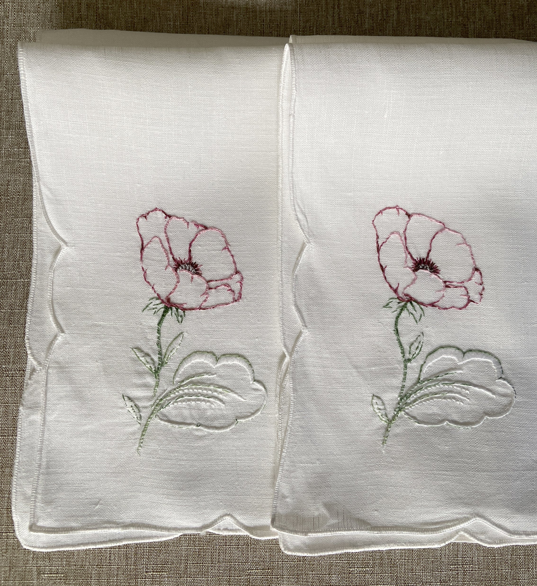 6 Serviettes "Anémones"