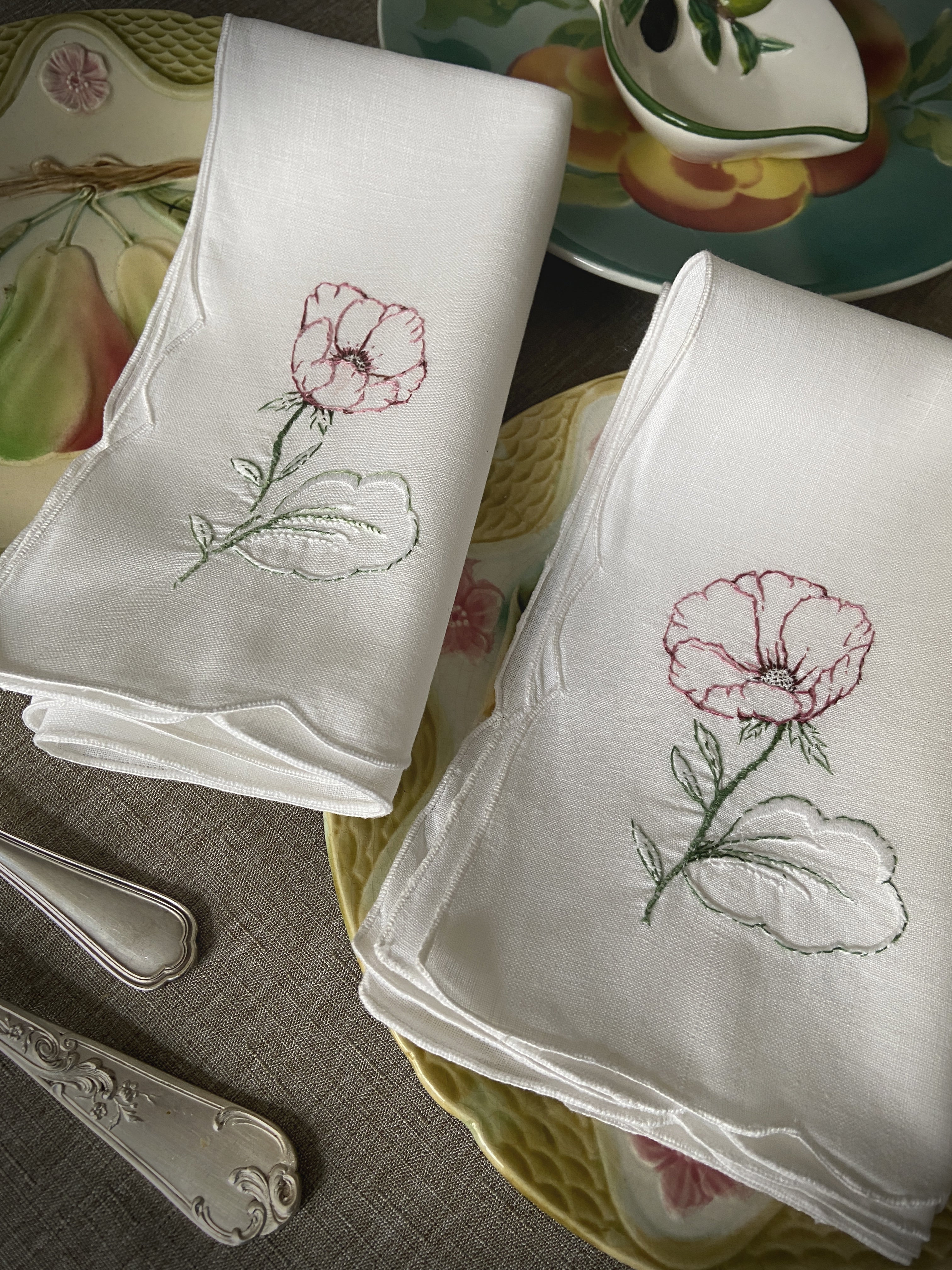 6 Serviettes "Anémones"