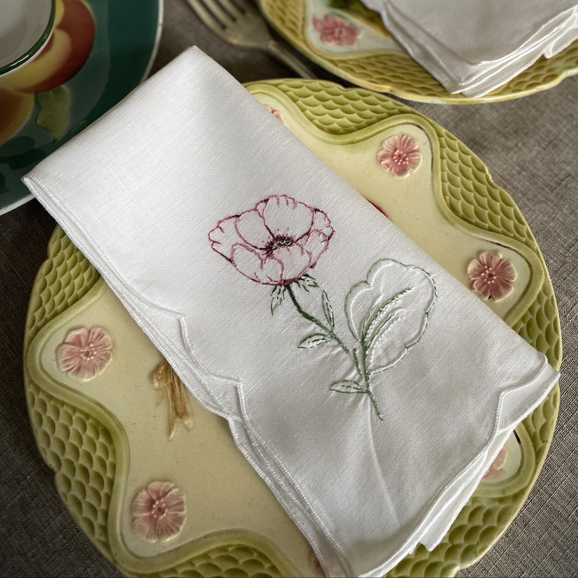 6 Serviettes "Anémones"