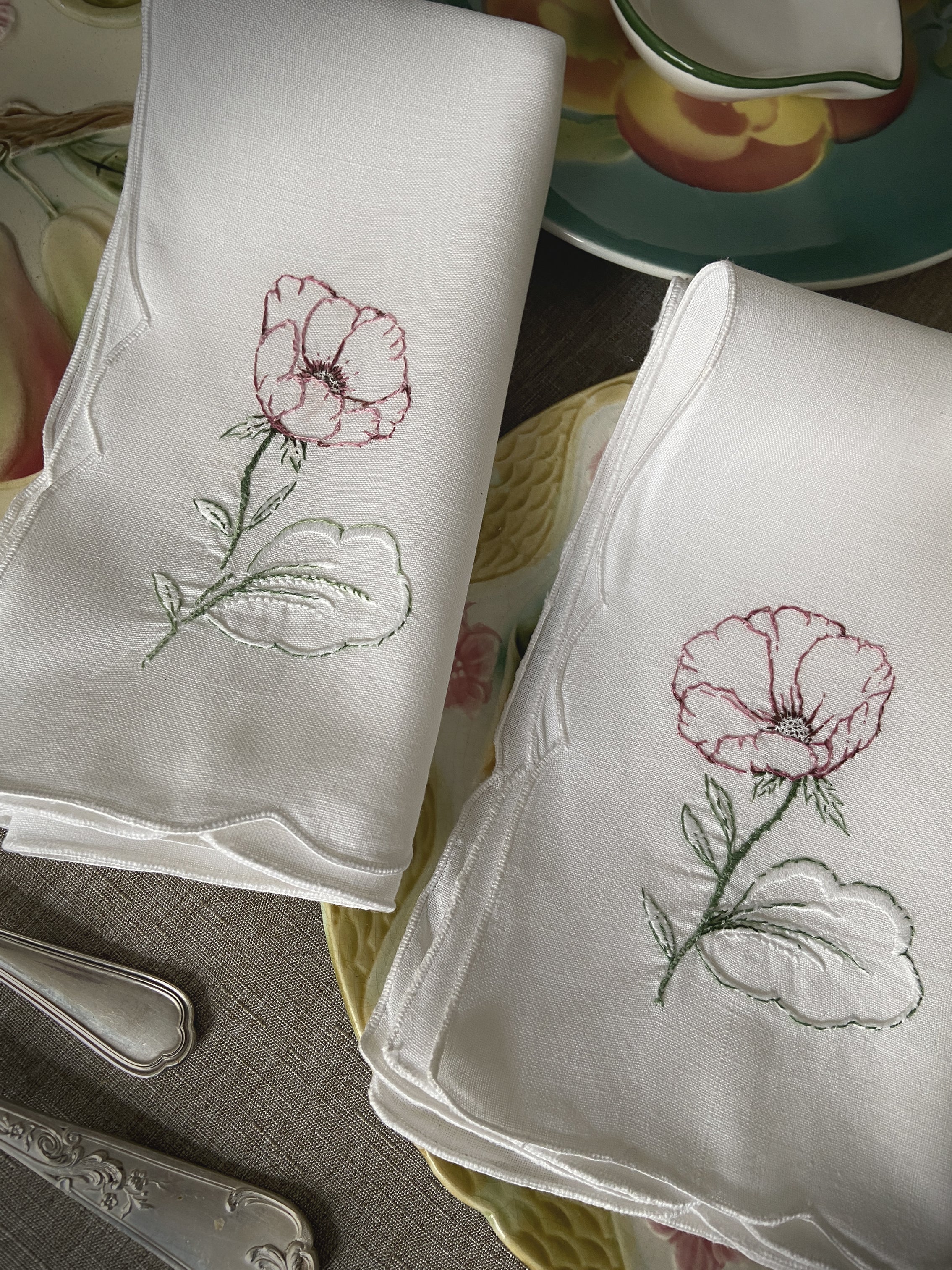 6 Serviettes "Anémones"