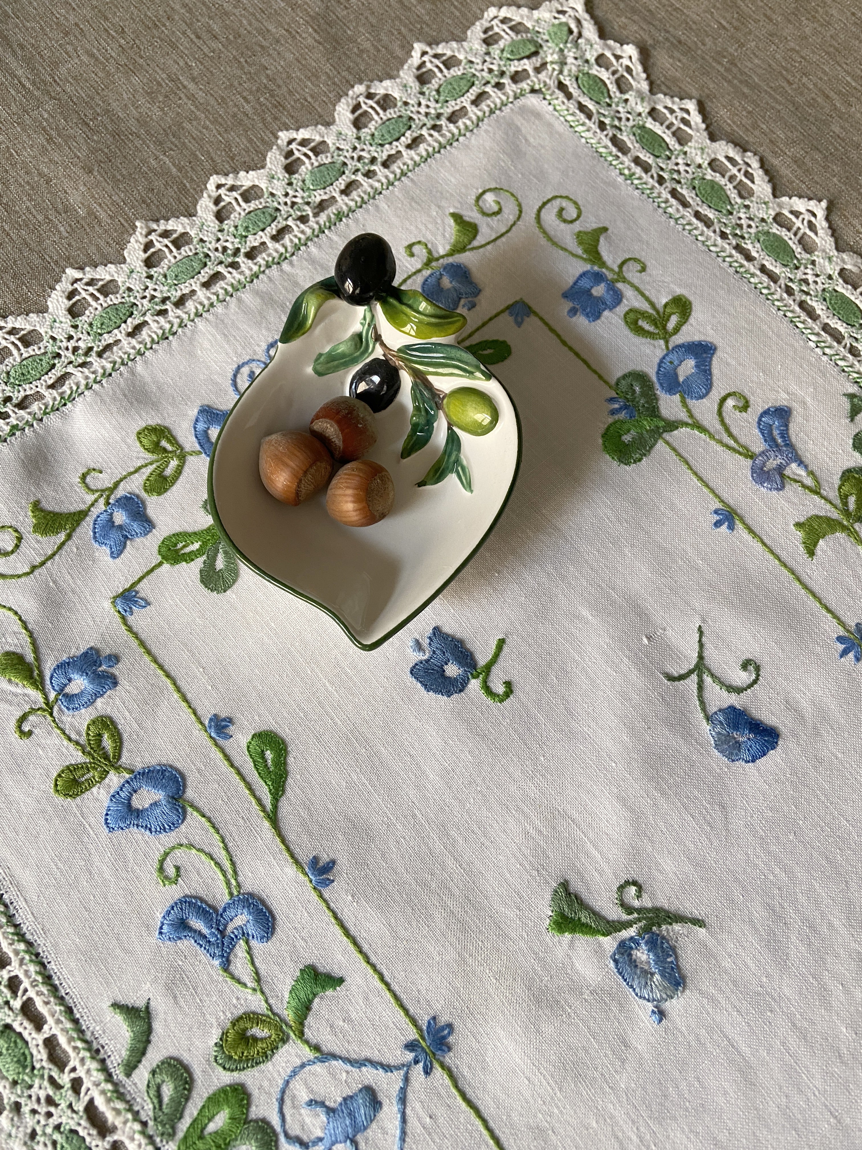 Centre de table  "Fleur bleue"