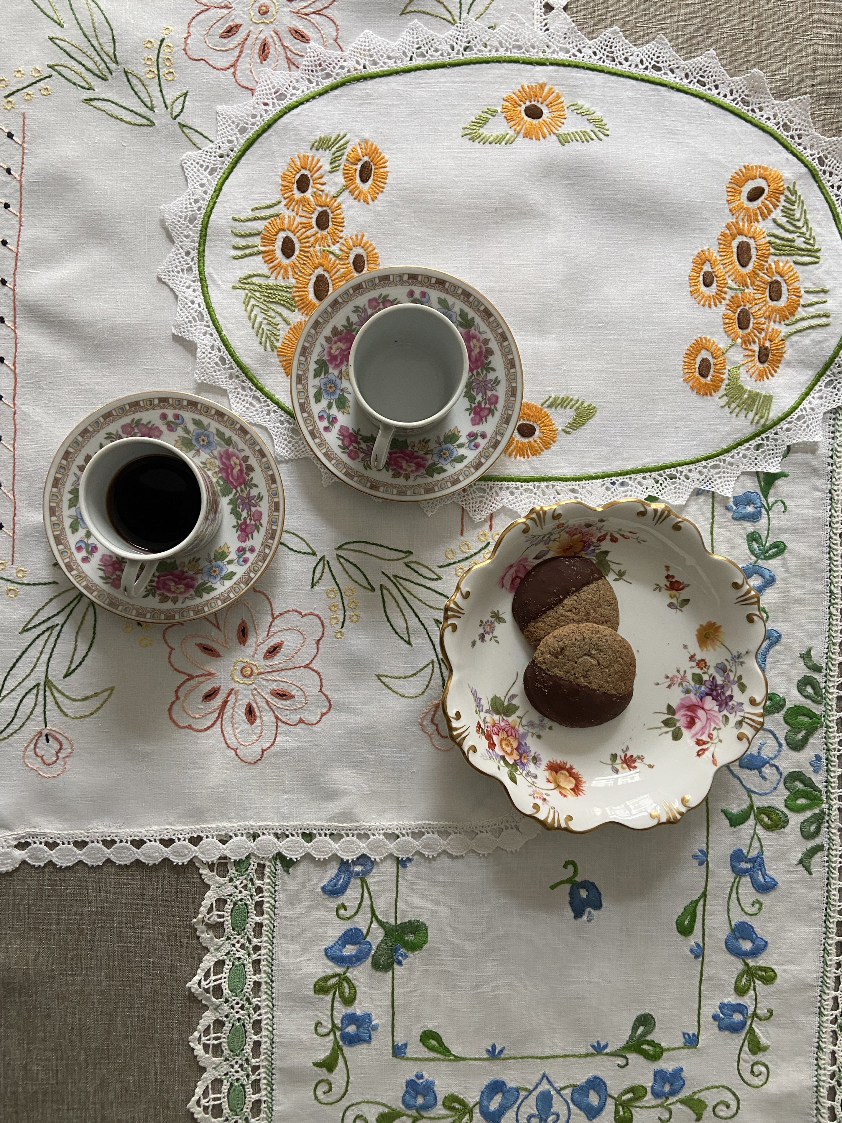 Centre de table  "Fleur bleue"