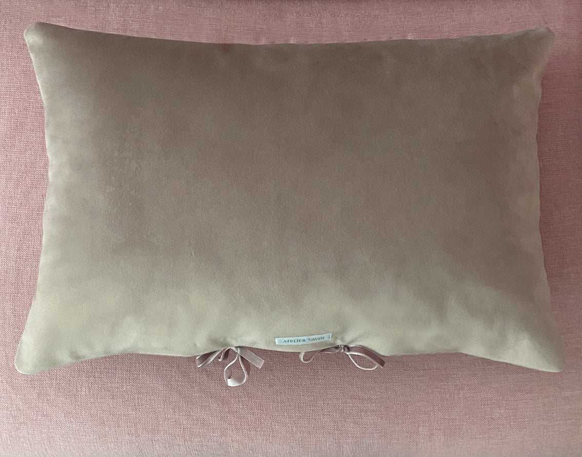 Coussin en lin "Tulipe bleue“
