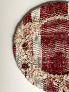 Dessous de bougie "Dentelle Sépia - Bordeaux"
