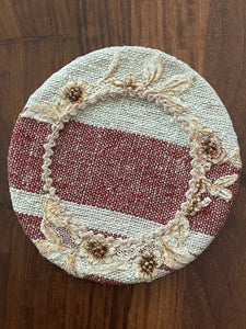 Dessous de bougie "Dentelle Sépia - Bordeaux"