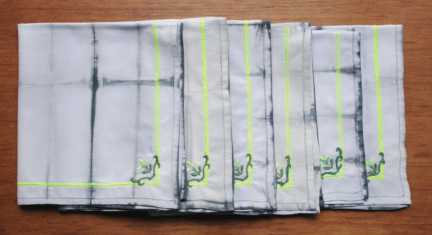 6 Serviettes “Lumineux Shibori”