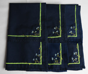 6 Serviettes “Fleur bleue”