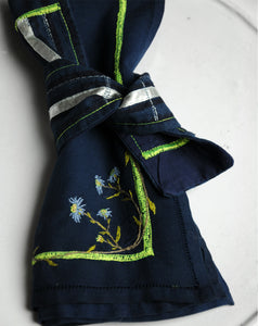 6 Serviettes “Fleur bleue”