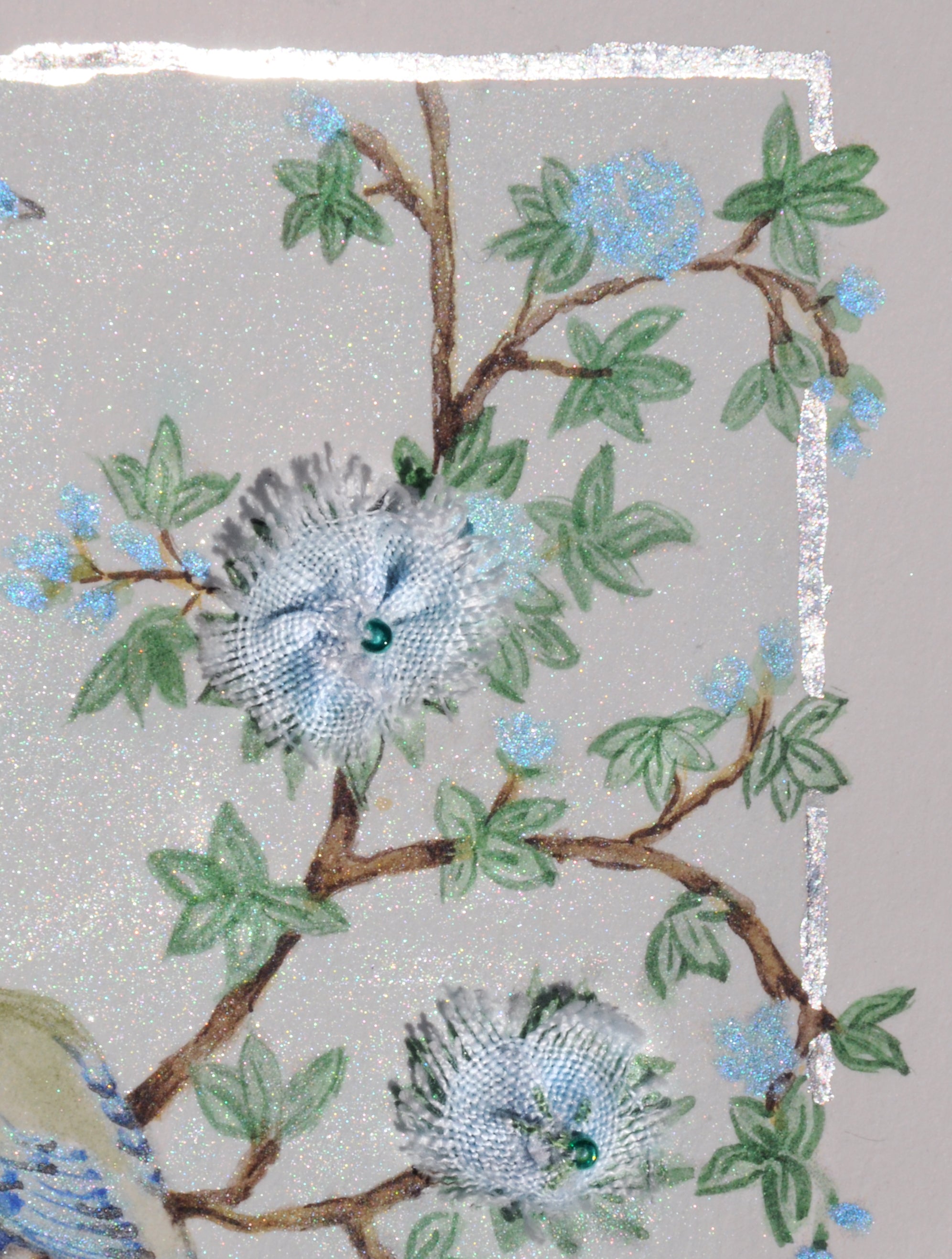 Cahier brodé « Chinoiseries bleues»