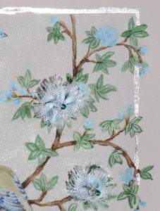 Cahier brodé « Chinoiseries bleues»