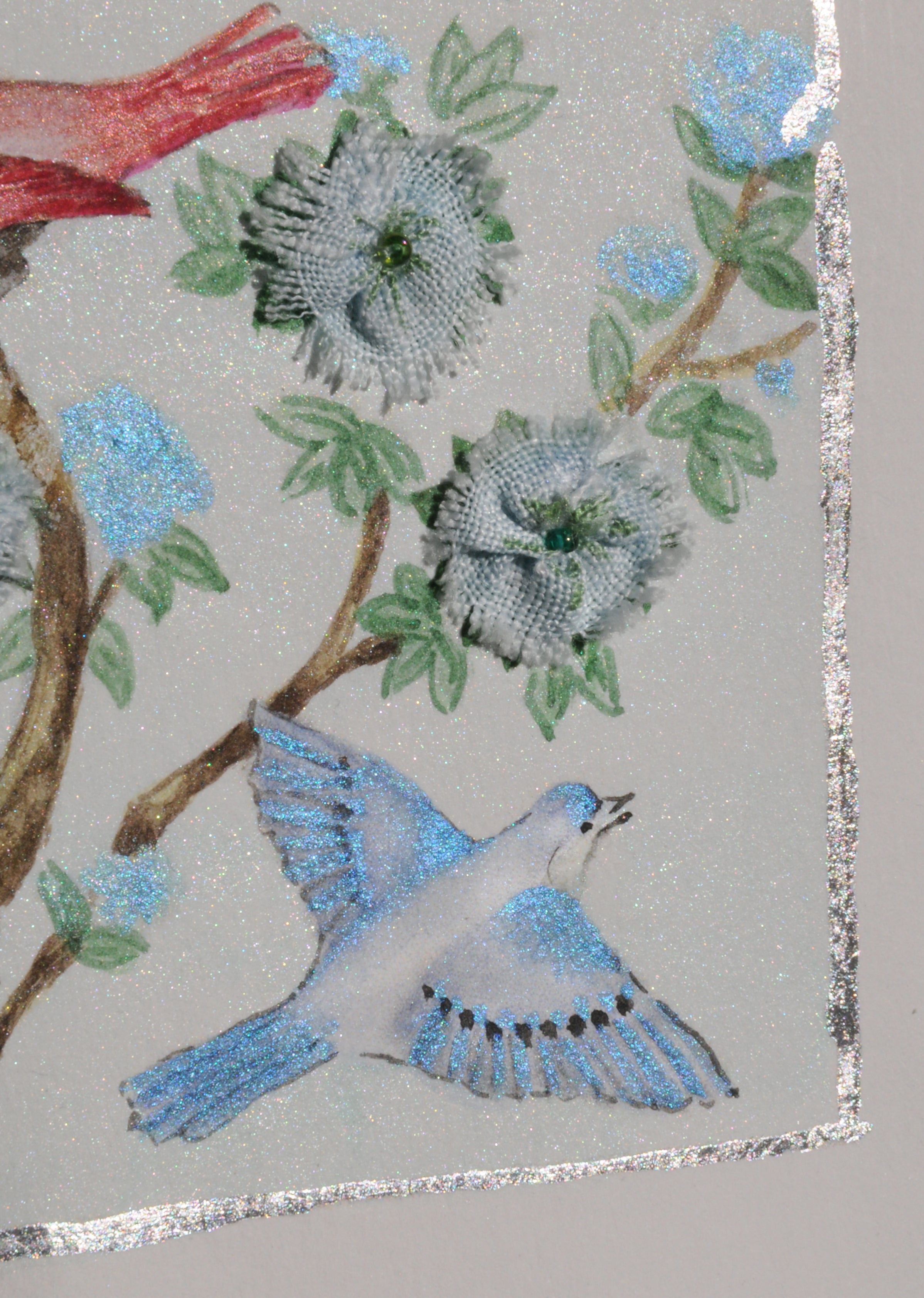 Cahier brodé « Chinoiseries bleues»