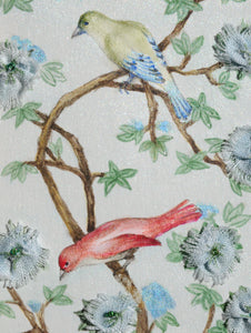 Cahier brodé « Chinoiseries bleues»