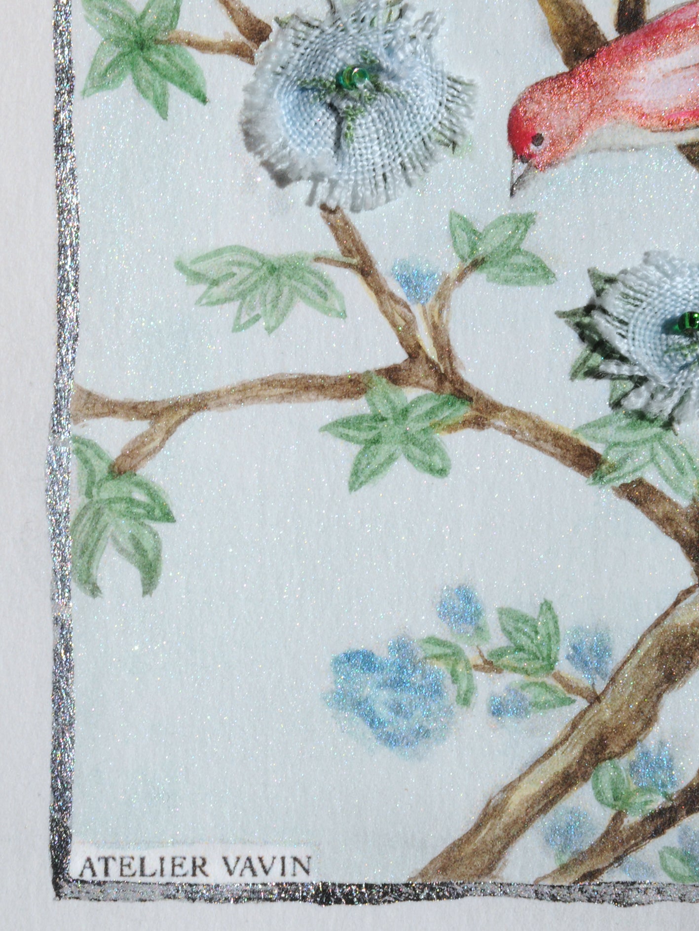 Cahier brodé « Chinoiseries bleues»