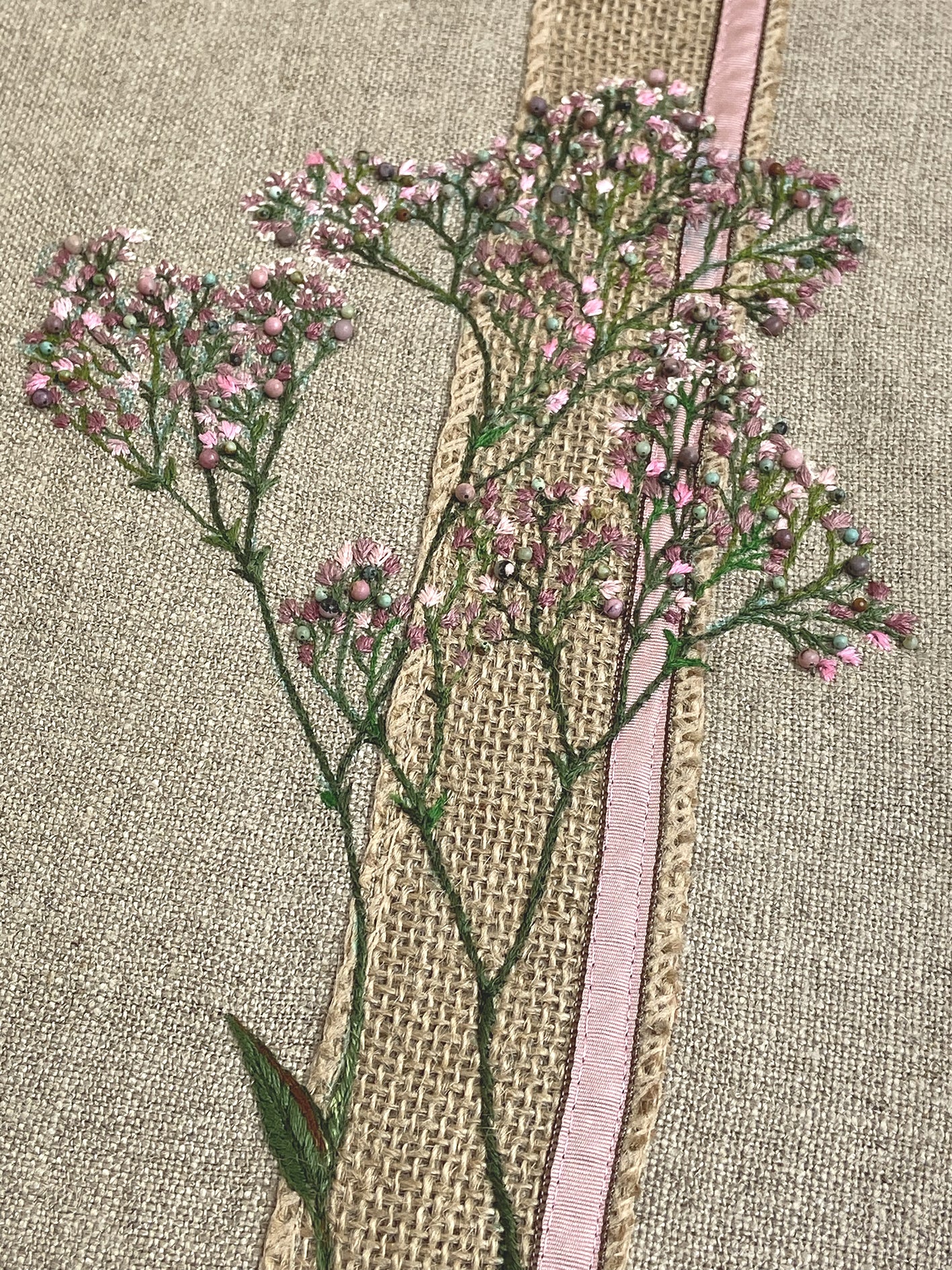 Centre de table ”Gypsophile rose”
