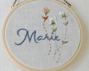 Cercle brodé “Prénom” (petit modèle)