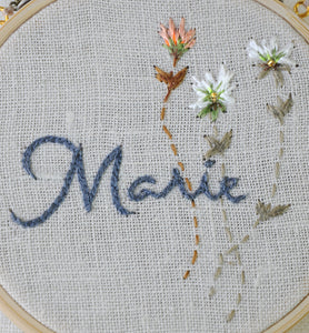 Cercle brodé “Prénom” (petit modèle)